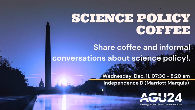 Science Policy Coffee: Share coffee and informal conversations about science policy! Wednesday, Dec. 11, 7:30-8:20 a.m., Independence D (Marriott Marquis)