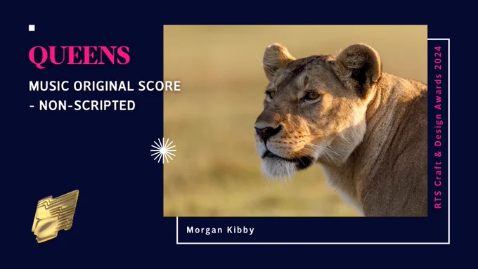 Dark blue and pink awards card for Morgan Kibby
