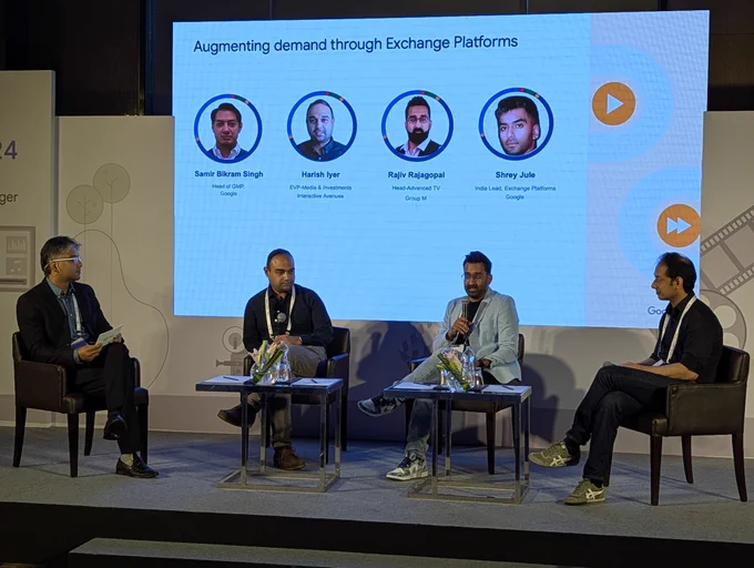 A panel on stage at the Google India Video Summit