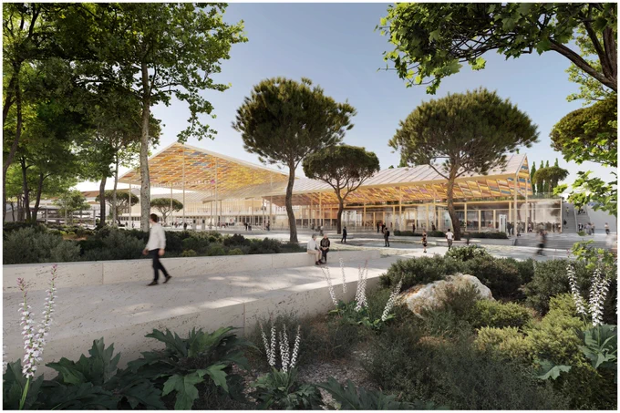 Parvis jardin Voltaire depuis National et Voltaire - Credits AREP Jeudi Wang Atelier Roberta