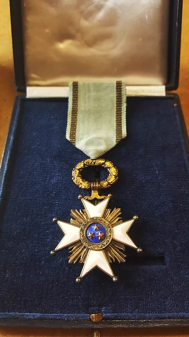 Three-Star Knight's Cross awarded to Rose Valland in September 1939 by Olgerd Groswald, Latvian Minister in Paris. 
Coll. Camille Garapont / photography O. Jouan 