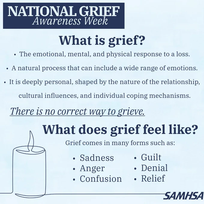 Graphic- “What is grief? What does grief feel like?”