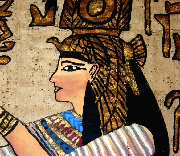 Ancient art of an Egyptian woman, supposedly wearing makeup on her eyes back in this time.