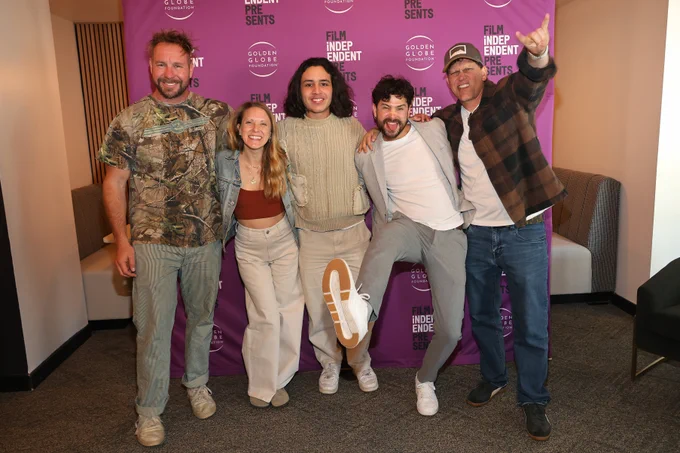Tyler Nilson, Rebecca Karch, Eros de la Puente, Hector Medina and Michael Schwartz at the Film Independent presents special screening of "Los Frikis" at Landmark Theatres Sunset on November 10, 2024 in Los Angeles, California. (Photo by Kayla Oaddams/Getty Images)