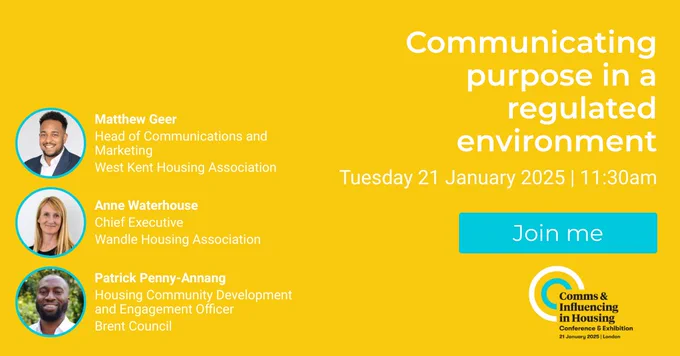 A photo of a yellow banner on communicatinh purpose in a regulated environment.