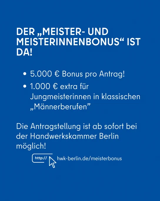 Infokachel Meister- und Meisterinnenbonus