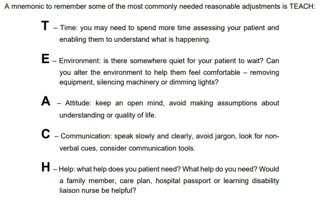 Extract from RCEM's open access Learning Disabilities Toolkit by author Dr Liz Herrieven. 