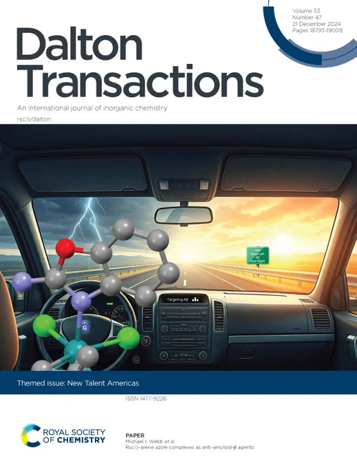 Dalton Transactions outside front cover for vol 53, issue 47.
