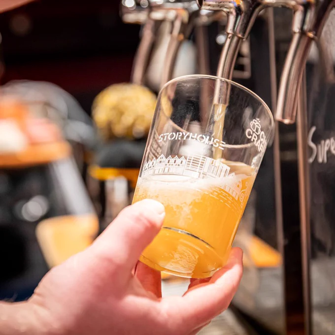 A pint being pulled at this year's Chester Craft Beer Expo at Storyhouse.