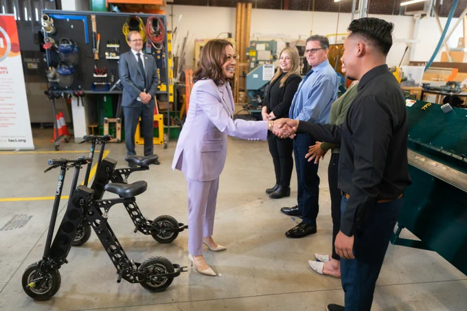 Vice President Harris meets with entrepreneurs at Los Angeles Cleantech Incubator.
