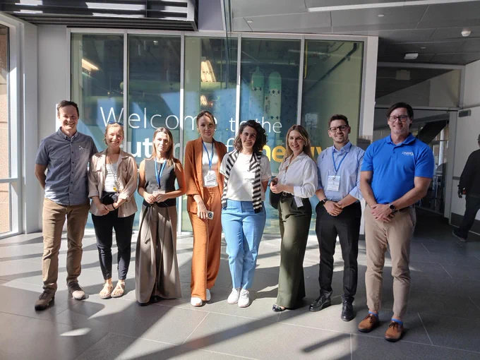 Participants of the International Visitor Leadership Program from Kosovo take a group photo with their meeting hosts at the National Renewable Energy Laboratory in Colorado.