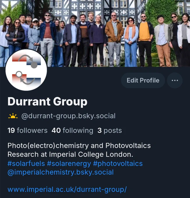 Group profile picture on bluesky durrant-group.bsky.social