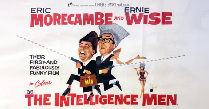 Movie poster featuring Eric Morecambe and Ernie Wise in a cartoon style