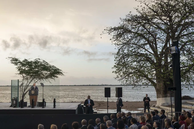 President Biden delivers remarks in Angola.