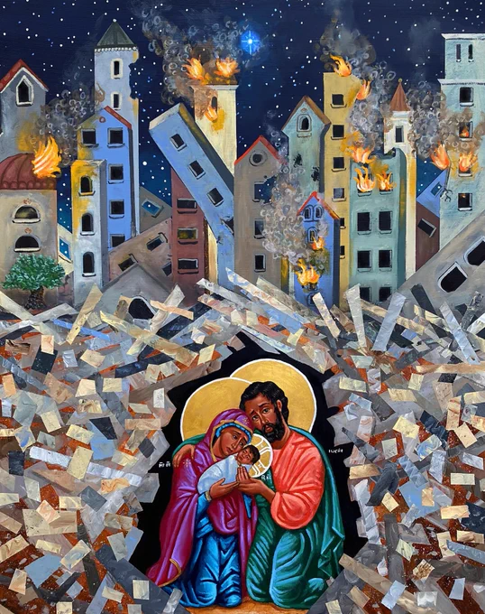 Christ in the Rubble icon by Kelly Latimore