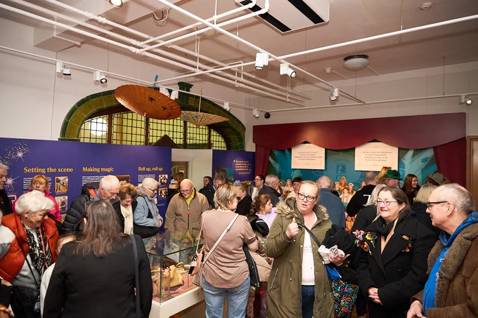 Visitors at the exhibition launch