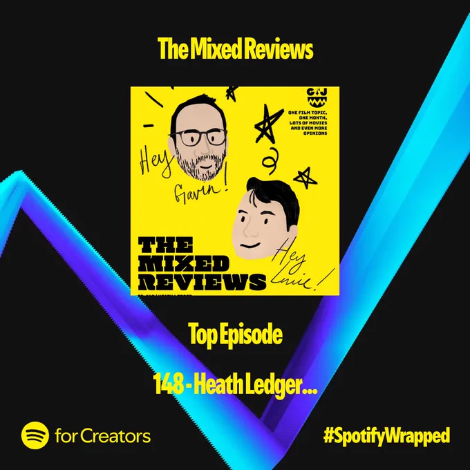 Spotify wrapped stat saying Heath Ledger was our most listened to episode this year!