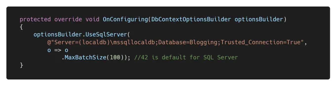 How to set Entity Framework batch size