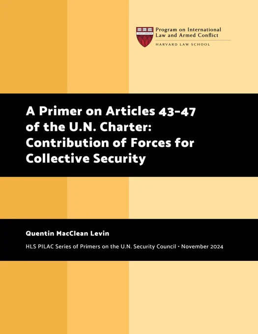 Front cover of the primer on the contribution of forces for collective security, authored by Quentin M. Levin