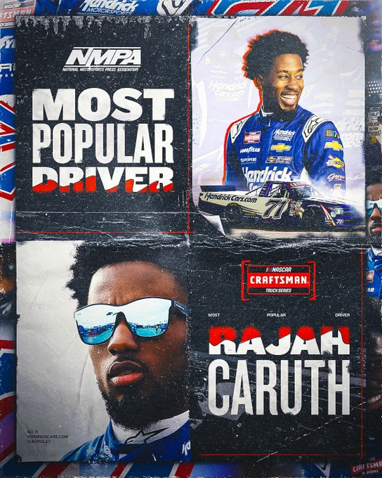 2024 NMPA Most Popular Driver in the CRAFTSMAN Truck Series, Rajah Caruth. 