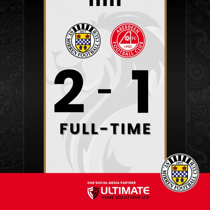 FULL-TIME: St Mirren 2-1 Aberdeen