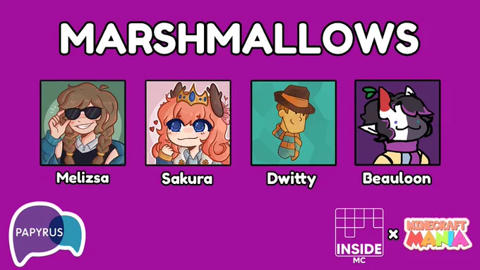 Team Marshmallows with Melizsa, Sakura, and Beauloon.