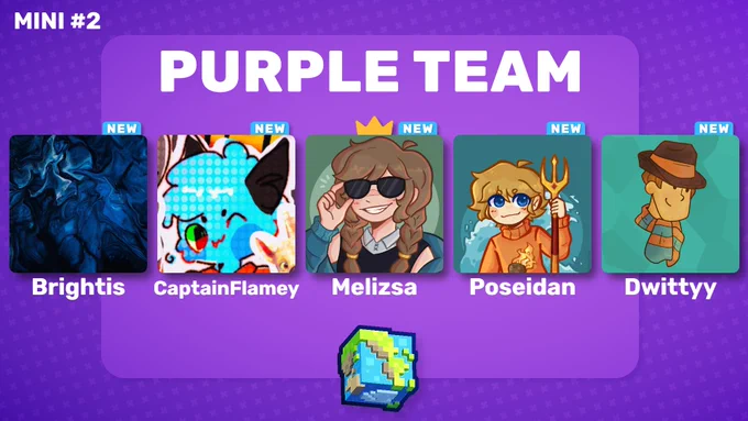 Purple Team with Melizsa, Poseidan, CaptainFlamey, and Brightis.