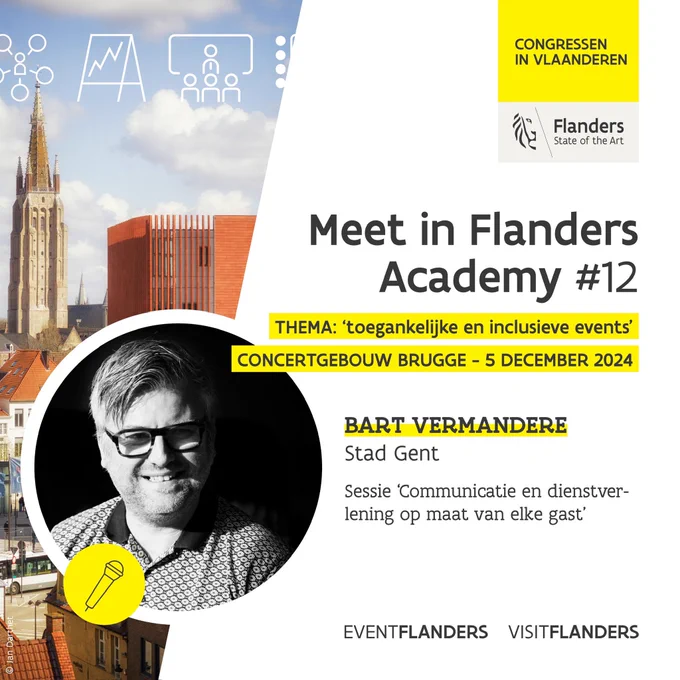 Affiche van de studiedag “Meet in Flanders Academy” 12 & met mijn foto er op.