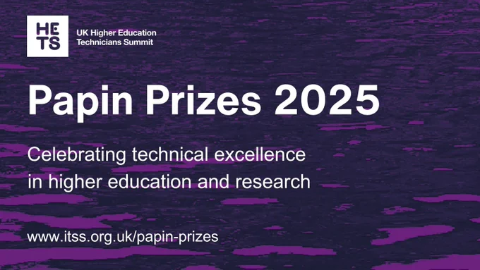 Graphic that says: Papin Prizes 2025 www.itss.org.uk/papin-prizes