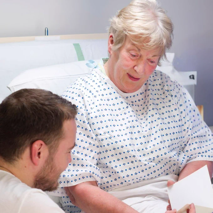 Relative visiting a patient