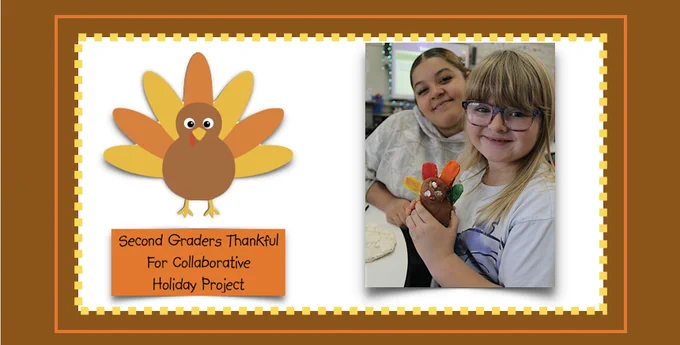 Second graders thankful for collaborative holiday project