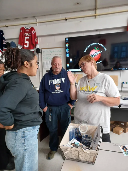 Retired EMT speaking to student who has a passion about becoming an EMT.  Nursing Instructor with numbers roles under her belt as well.