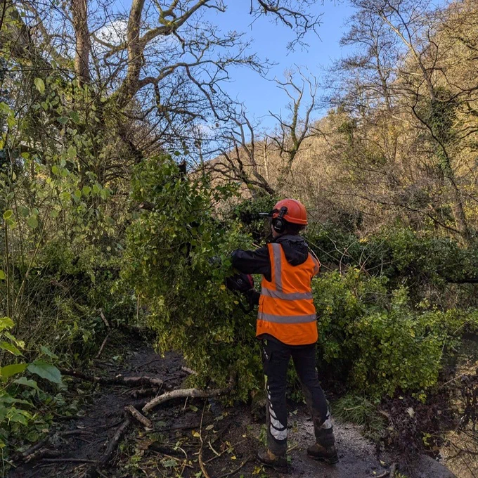 Council staff clearing up after Storm Bert.