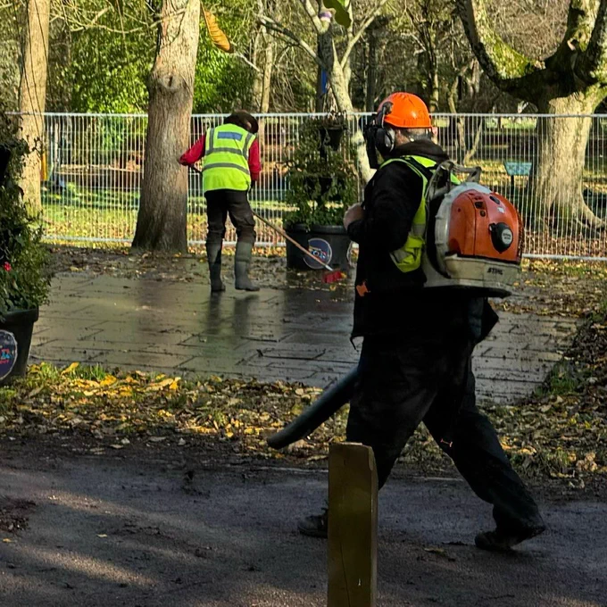 Council staff clearing up after Storm Bert.