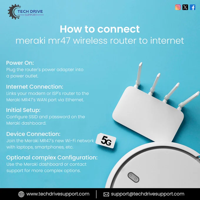 How to connect meraki mr47 wireless router to internet_techdrive support inc
