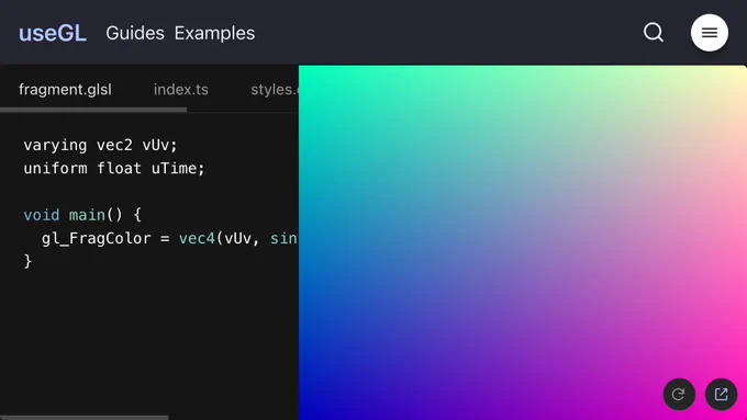 example setup on landscape phone