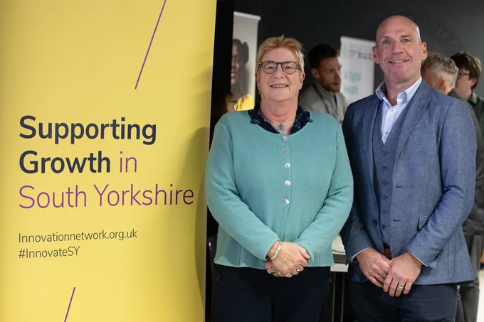 Prof Sue Hartley from University of Sheffield with Prof Conor Moss from Sheffield Hallam 