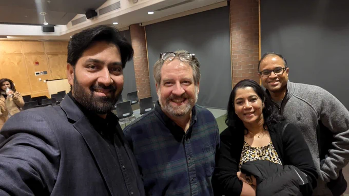 Venu Moola with Sangeetha Arul, Dan Rollo and others.