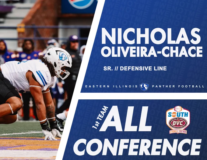1st Team @BigSouthOVCFB

SR DL Nicholas Oliveira-Chace (@OliveiraChace)

#WeNotMe | #BleedBlue 