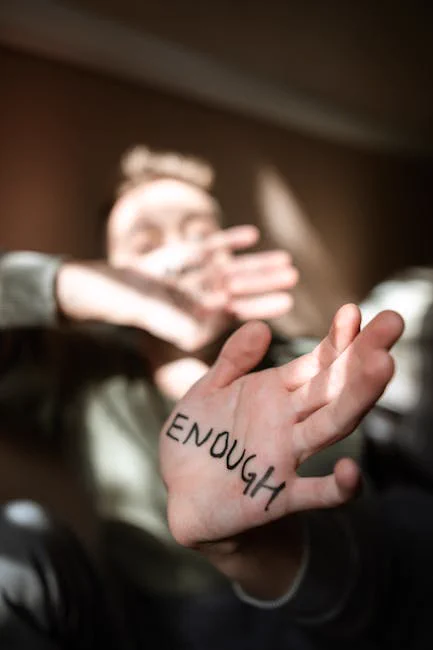 Woman's Palm with Written Message