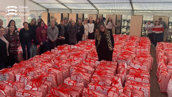 Volunteers putting together christmas hampers for care leavers