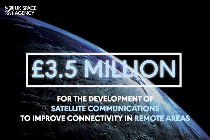 £3.5 million for the development of satellite communications to improve connectivity in remote areas.