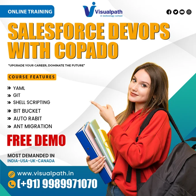 #Visualpath a leading institute in Hyderabad, offers comprehensive #salesforcedevops training to help professionals excel in agile development and deployment practices. Our Salesforce DevOps #certification With expert-led courses cover essential concepts, tools, and hands-on projects to ensure a practical learning experience. Enroll for a Free Demo. Call us: -  91-9989971070.
Visit: https://visualpath.in/online-salesforce-devops-training.html
Join Us Whatsapp: https://www.whatsapp.com/catalog/919989971070/
Visit: https://visualpathblogs.com/
#Salesforce #DevOps #Visualpath #onlineclasses  #newtechnology #softwaretraining #Bitbucket #SHELLSCRIPTING #GIT #education #softwareengineering #software #handsonlearning #students #techeducation #training #ITskills #SoftwareCourses #Ansible  #career #coding #cloudengineer #HandsOnLearning