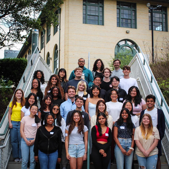 group of summer 2024 researchers on the stairs