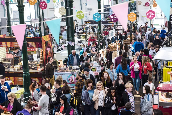Crowds visiting Twilight Market at St George's Market.