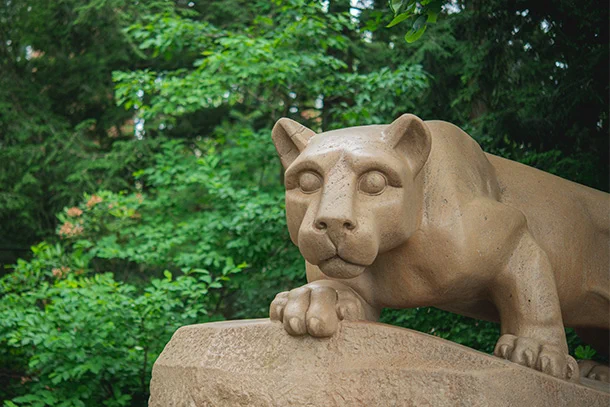 Nittany Lion statue at Penn State University Park 