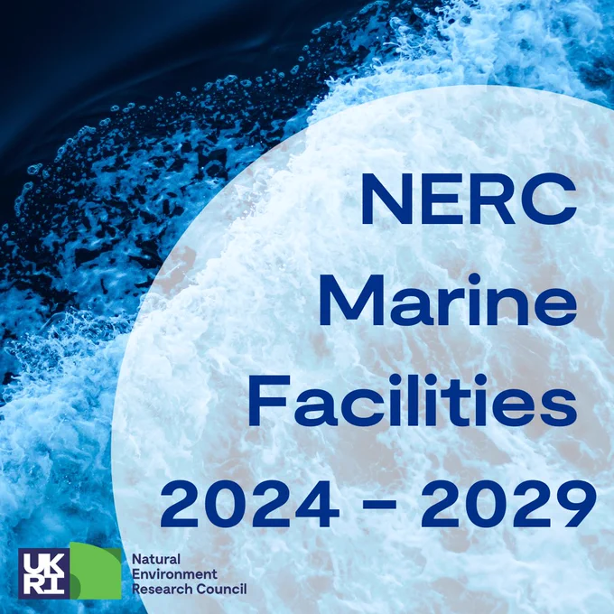 Image of seascape with title 'NERC Marine Facilities 2024 - 2029'
