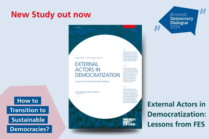  In their recent publication "External Actors in Democratization: Lessons from FES", Sarah Bush and Julian D. Melendi examine the role of international actors, such as the FES, in supporting democratic transitions. Using Serbia as one of five case studies, they highlight the successes and challenges of foreign influence on the political landscape.
 Key takeaways from Serbia's experience include:
 𝟭. 𝗖𝗼𝗻𝘁𝗿𝗶𝗯𝘂𝘁𝗶𝗼𝗻 𝘁𝗼 𝘁𝗵𝗲 𝗗𝗲𝗺𝗼𝗰𝗿𝗮𝘁𝗶𝘇𝗮𝘁𝗶𝗼𝗻 𝗮𝗻𝗱 𝗠𝗼𝗱𝗲𝗿𝗻𝗶𝘇𝗮𝘁𝗶𝗼𝗻 𝗼𝗳 𝗦𝗲𝗿𝗯𝗶𝗮𝗻 𝗦𝗼𝗰𝗶𝗲𝘁𝘆
External actors, like FES, played a significant role in fostering cooperation within Serbian society, empowering civil society movements, progressive political parties, and trade unions and thereby contributing to the process of democratization.
 𝟮. 𝗢𝗻𝗴𝗼𝗶𝗻𝗴 𝗜𝗻𝘁𝗲𝗿𝗻𝗮𝘁𝗶𝗼𝗻𝗮𝗹 𝗘𝗻𝗴𝗮𝗴𝗲𝗺𝗲𝗻𝘁 𝗮𝗳𝘁𝗲𝗿 𝟮𝟬𝟬𝟬
After the transition, foreign support helped guide Serbia’s democratic reforms, with the EU and U.S. providing financial aid,