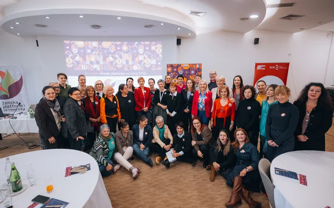 On November 16, the Women's Platform, in collaboration with our organization, the Friedrich Ebert Foundation, as well as UN Women and Civic Initiatives, marked the 10th anniversary of the Women’s Platform for Serbia's Development.
We used this opportunity to reflect on the past decade of progress in achieving gender equality in Serbia and to ask a key question: what has been accomplished from the goals initially set? Through various formats and occasions, those of us involved in the Platform have fostered dialogue on crucial issues for the development of our communities, highlighting solutions and opportunities that have remained underutilized in social and political initiatives.
This time, we focused on pressing societal challenges: environmental degradation and extractivism, the erosion of democratic standards in elections, the suspension of the Gender Equality Law, the rise of anti-gender movements, threats to fundamental rights and freedoms, and the repression of active and engaged