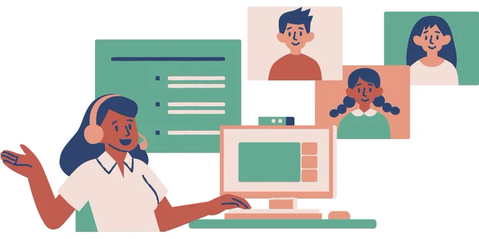 illustration of an online meeting